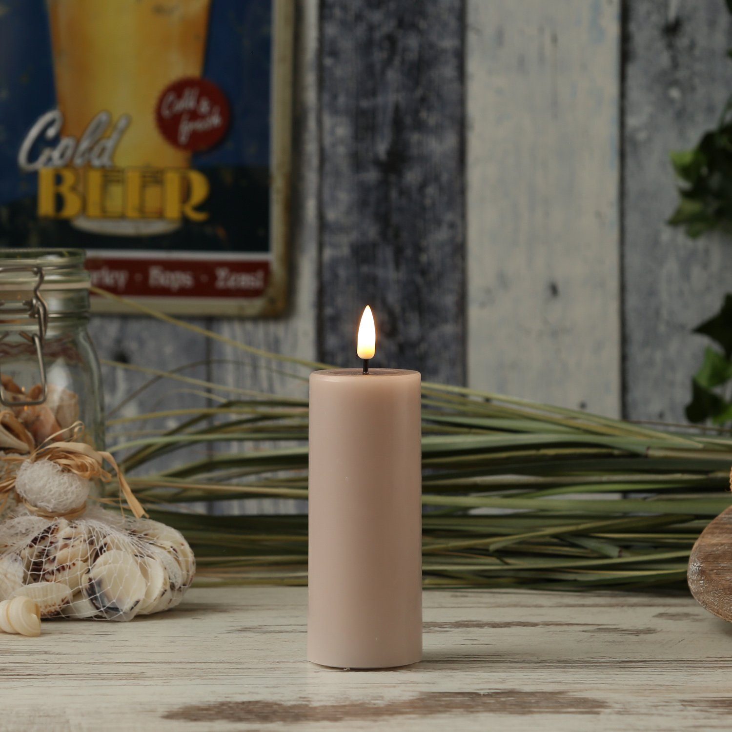 Deluxe Homeart LED-Kerze LED Kerze Mia Echtwachs 3D Flamme flackernd H: 12, günstig online kaufen