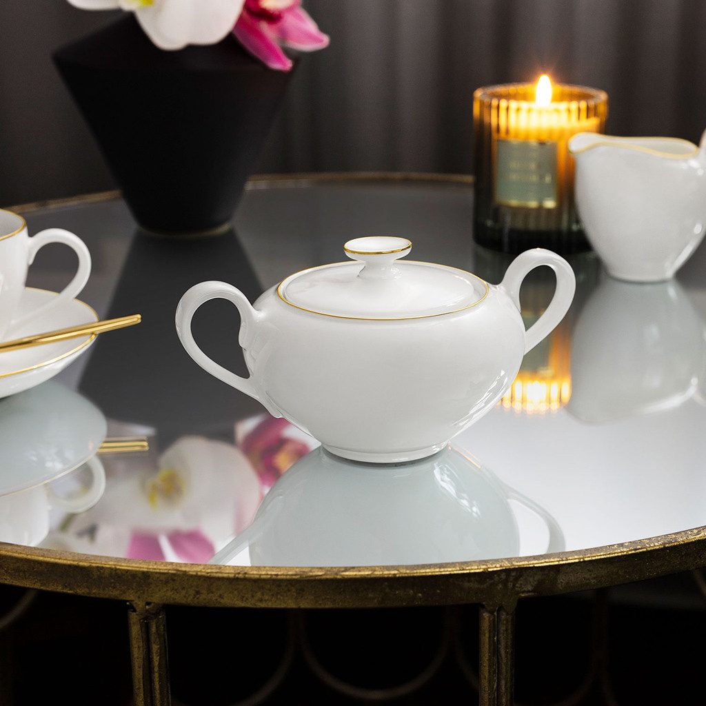 Villeroy & Boch Zuckerdose Anmut Zuckerdose 6 Pers., Porzellan, (1-tlg), Premium Bone Porcelain, 1 Stck, spülmaschinenfest