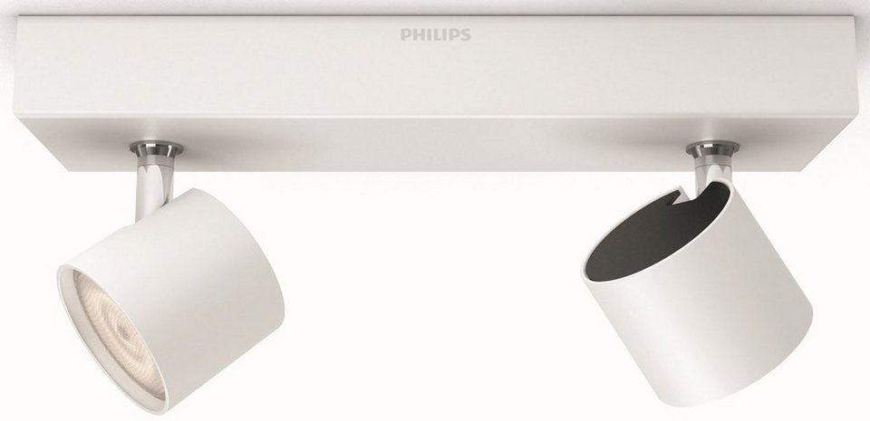 Philips Deckenspot Star, LED fest integriert, Warmweiß, LED Spot 2flg.  1000lm WarmGlowDimmen Weiß