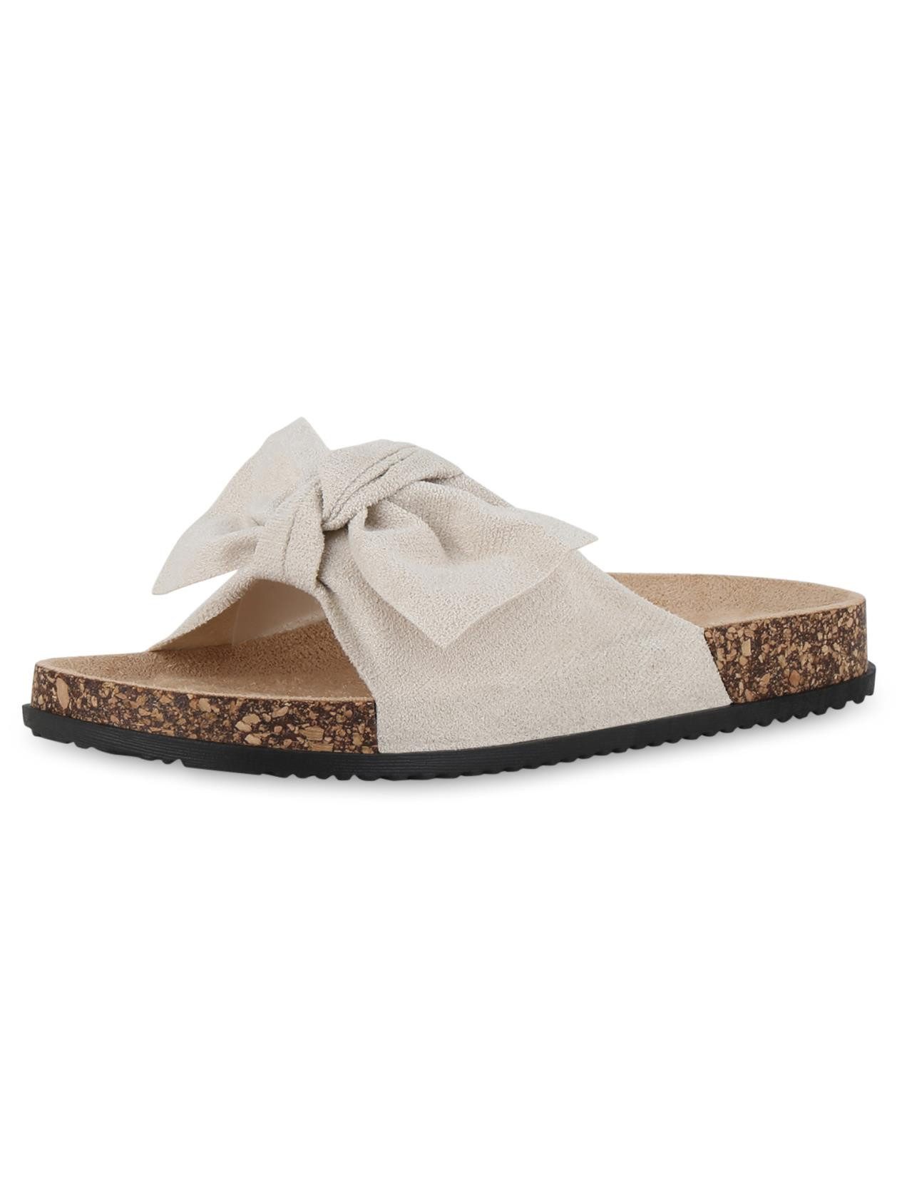 VAN HILL 833538 Pantolette Damen Sandalen Pantoletten Korkoptik Sommer Schl günstig online kaufen