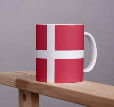 Tinisu Tasse Dänemark Kaffeetasse Flagge Pot Kaffee Tasse Becher DK Coffeecup