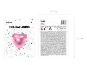 partydeco Folienballon, Folienballon Herz 35cm Rosa
