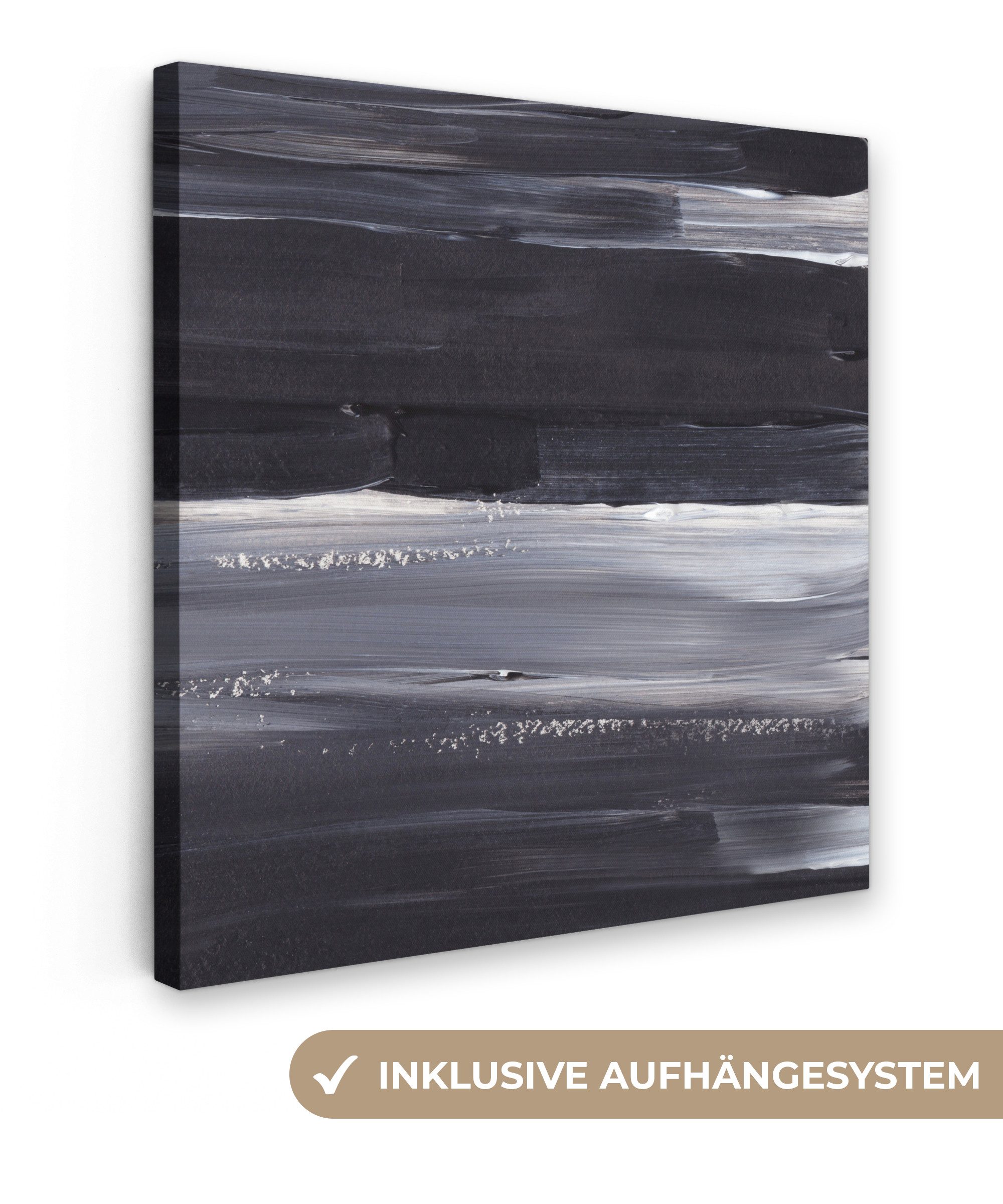 OneMillionCanvasses® Leinwandbild Farbe - Abstrakt - Schwarz, Fotodruck (1 günstig online kaufen