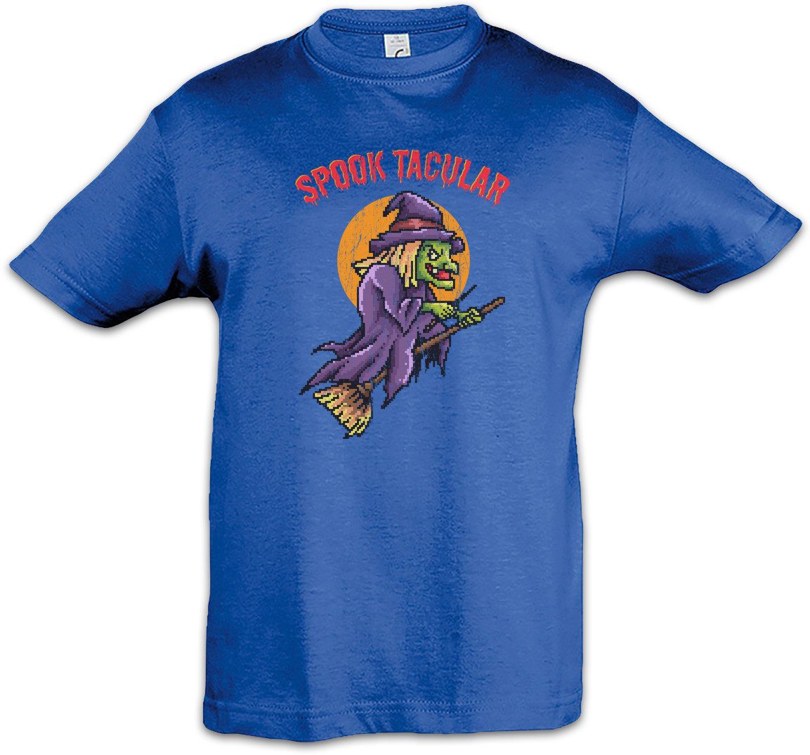 Print-Shirt Spooktacular Kinder T-Shirt Halloween Witch Hexe Hexenkessel Pixel
