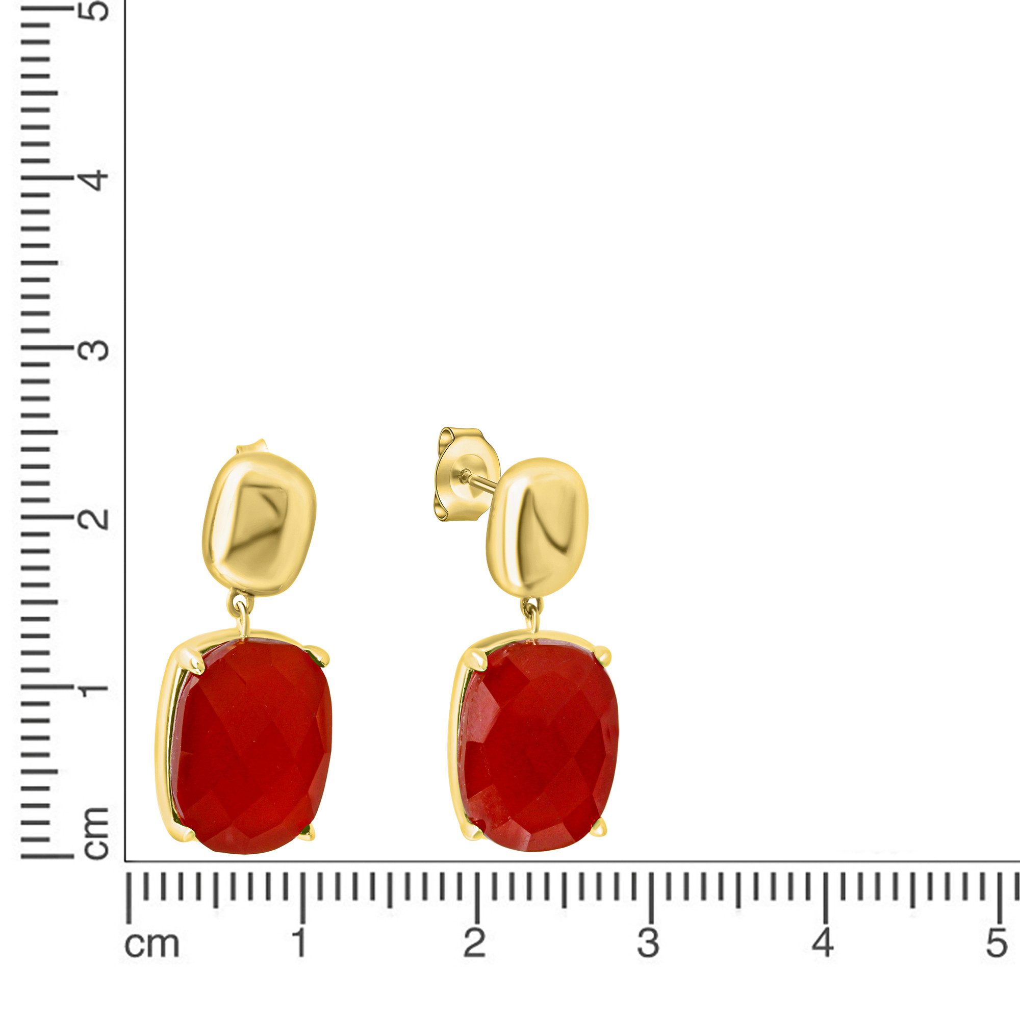 CELESTA Paar Ohrhänger 925 Sterling Silber vergoldet Chalcedon
