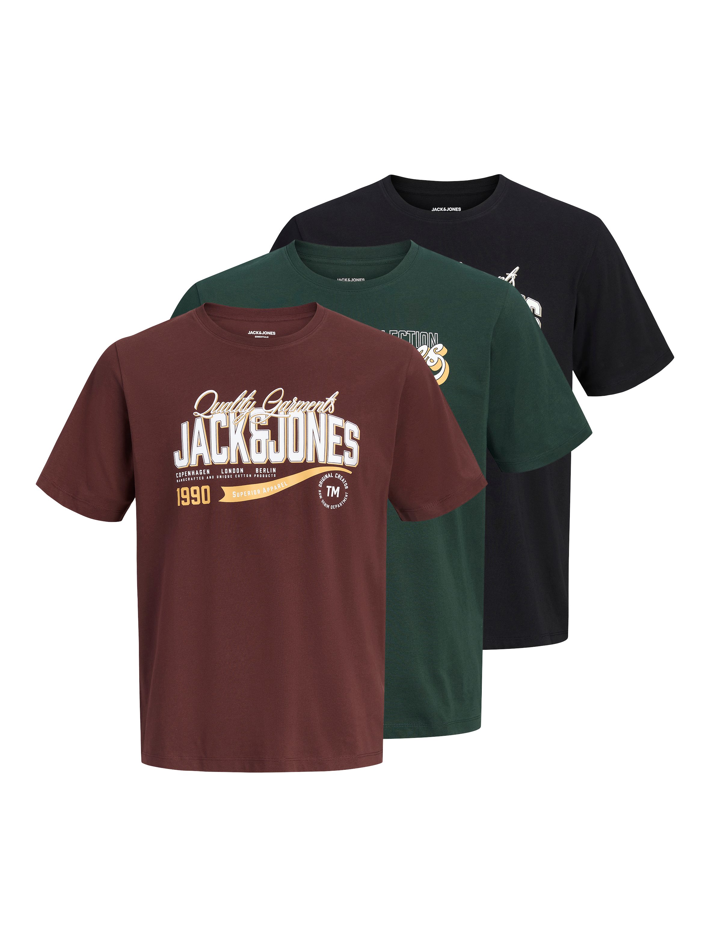 T-Shirt JJELOGO TEE SS O-NECK 2 COL AW26 3PK MP