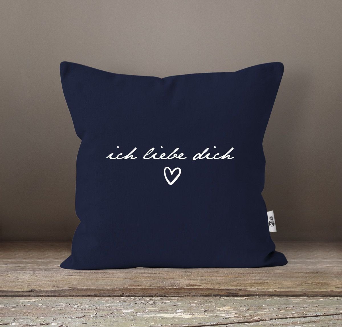 MoonWorks Dekokissen Kissen-Bezug Liebesbotschaft Herz ich liebe dich Gesch günstig online kaufen
