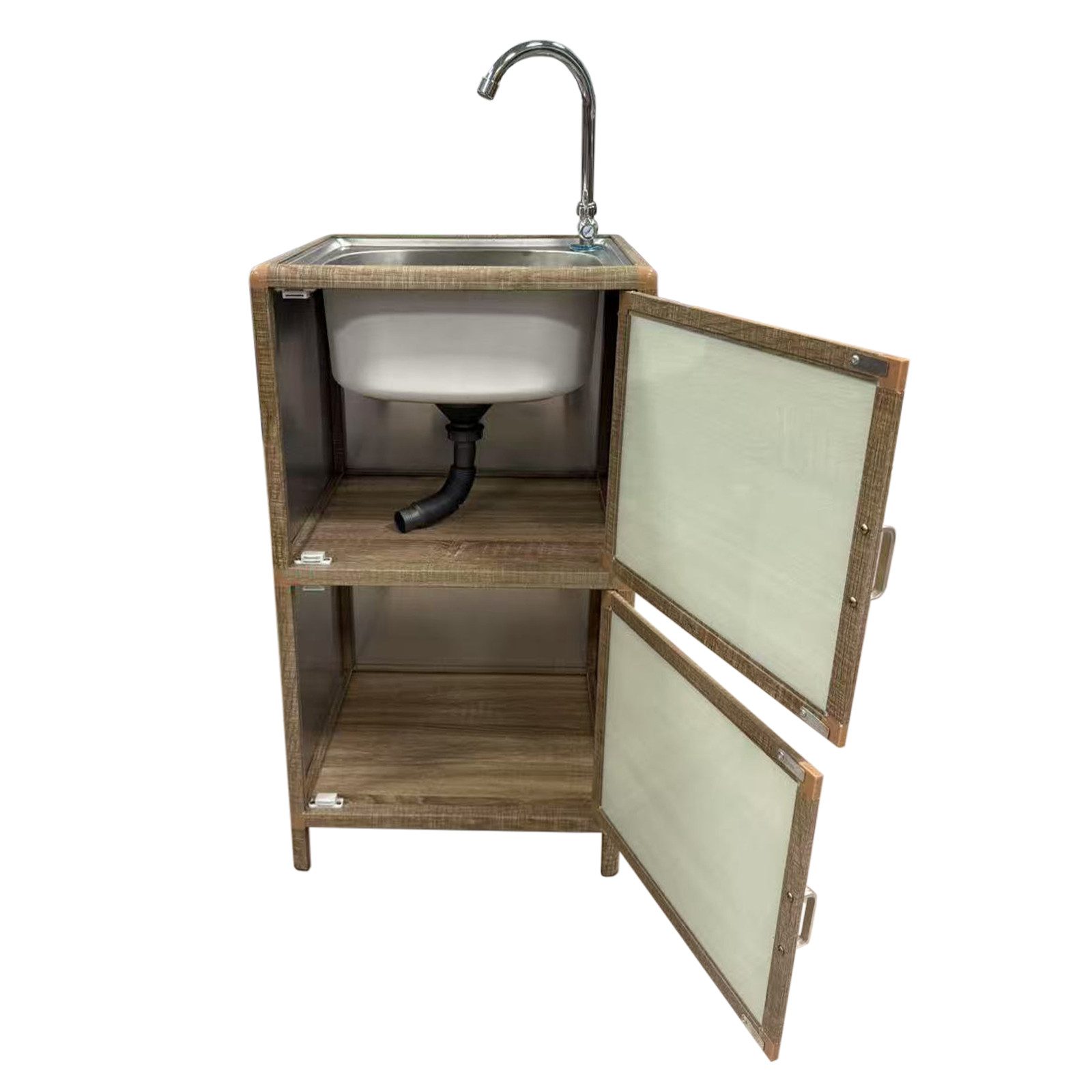 HTI-Living Küchenspüle Spüle mit Unterschrank für Outdoorküche Sonoma, 46/41 cm, (Stück, 1 St., 1 Outdoorspüle), für Garten und Camping mit Edelstahl-Armatur