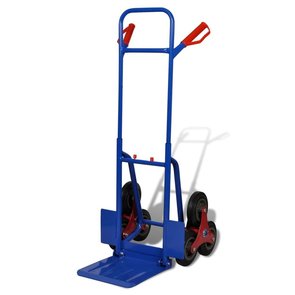 vidaXL Schubkarre Klappbare Sackkarre mit 6 Rädern Blau