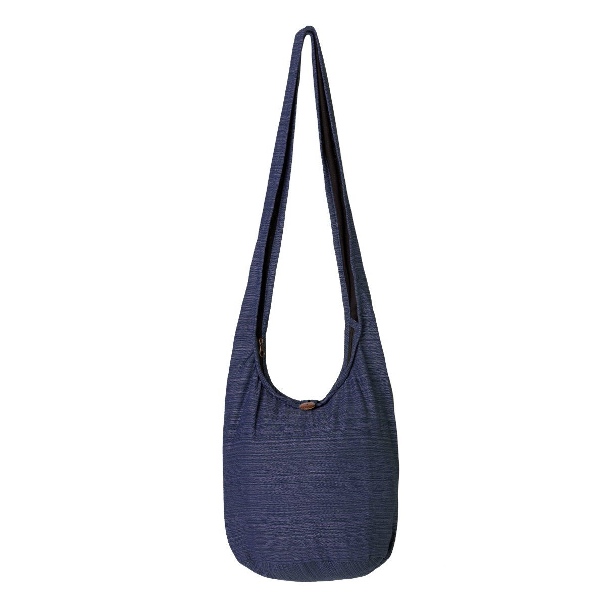PANASIAM Wickeltasche Schulterbeutel Lini Beuteltasche aus 100% Baumwolle Schultertasche, In 2 Größen auch als Strandtasche Yogatasche oder Handtasche nutzbar dunkel blau | Canvas-Taschen