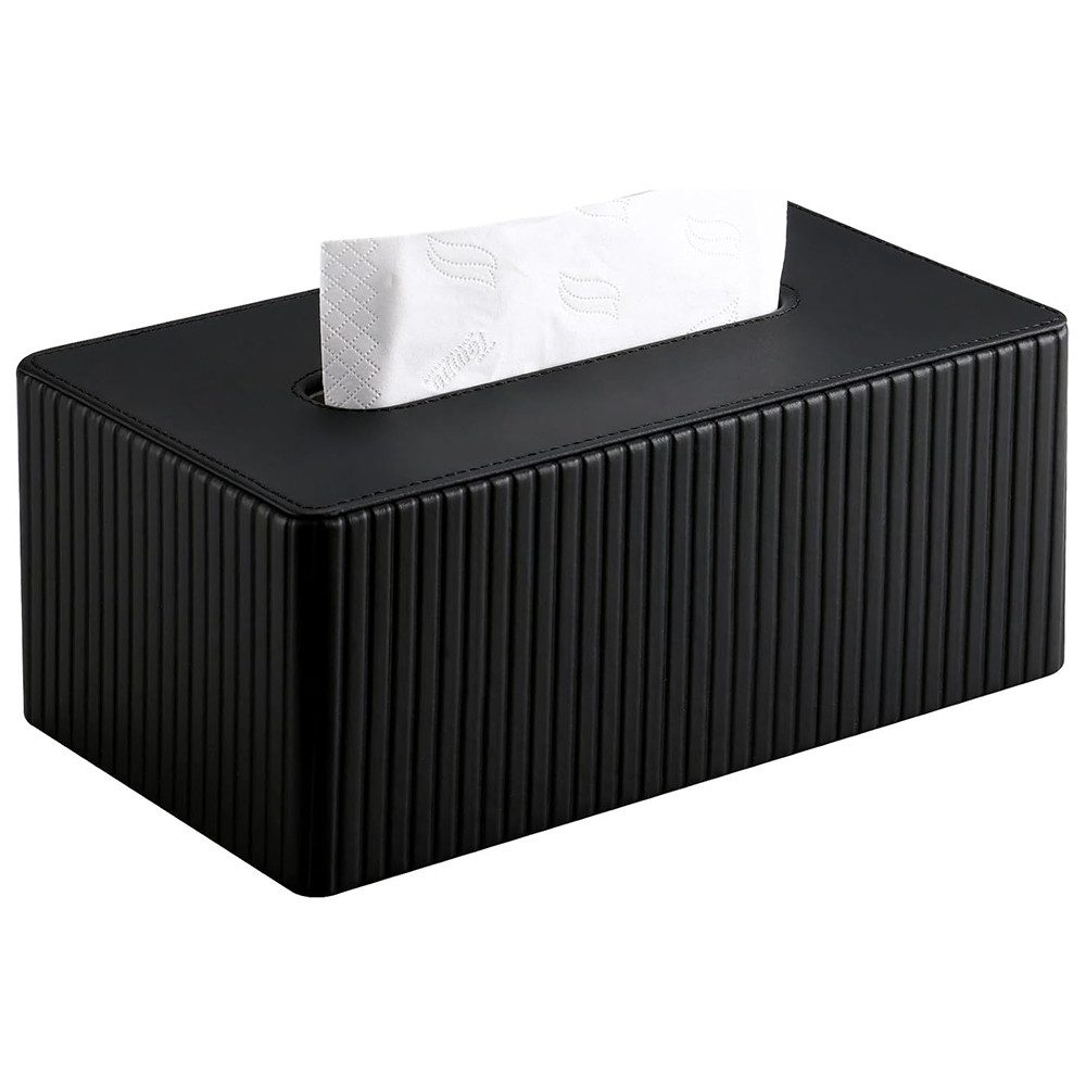 AFKSMILE Papiertuchbox Kosmetiktücherbox Taschentuchbox aus PU Leder Modern Tissue Box, Rechteckige Tissue Box Tücherbox für Wohnzimmer, Badezimmer & Büro
