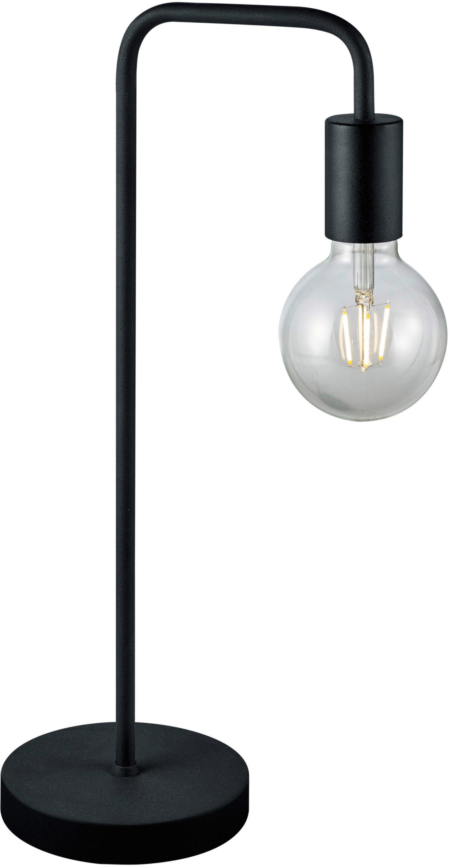 TRIO Leuchten Tischleuchte Diallo, ohne Leuchtmittel, mit Schnurschalter, Höhe 51cm, exkl Leuchtmittel E27, modernes Design schwarz