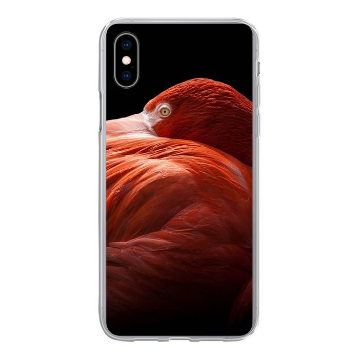 MuchoWow Handyhülle Flamingo - Federn - Rosa Handyhülle Apple iPhone Xs Max Smartphone-Bumper Print Handy