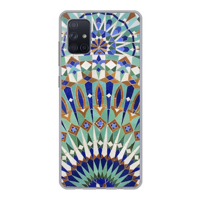 MuchoWow Handyhülle Eine marokkanische Mosaikwand mit verschiedenen Formen Phone Case Handyhülle Samsung Galaxy A71 Silikon Schutzhülle