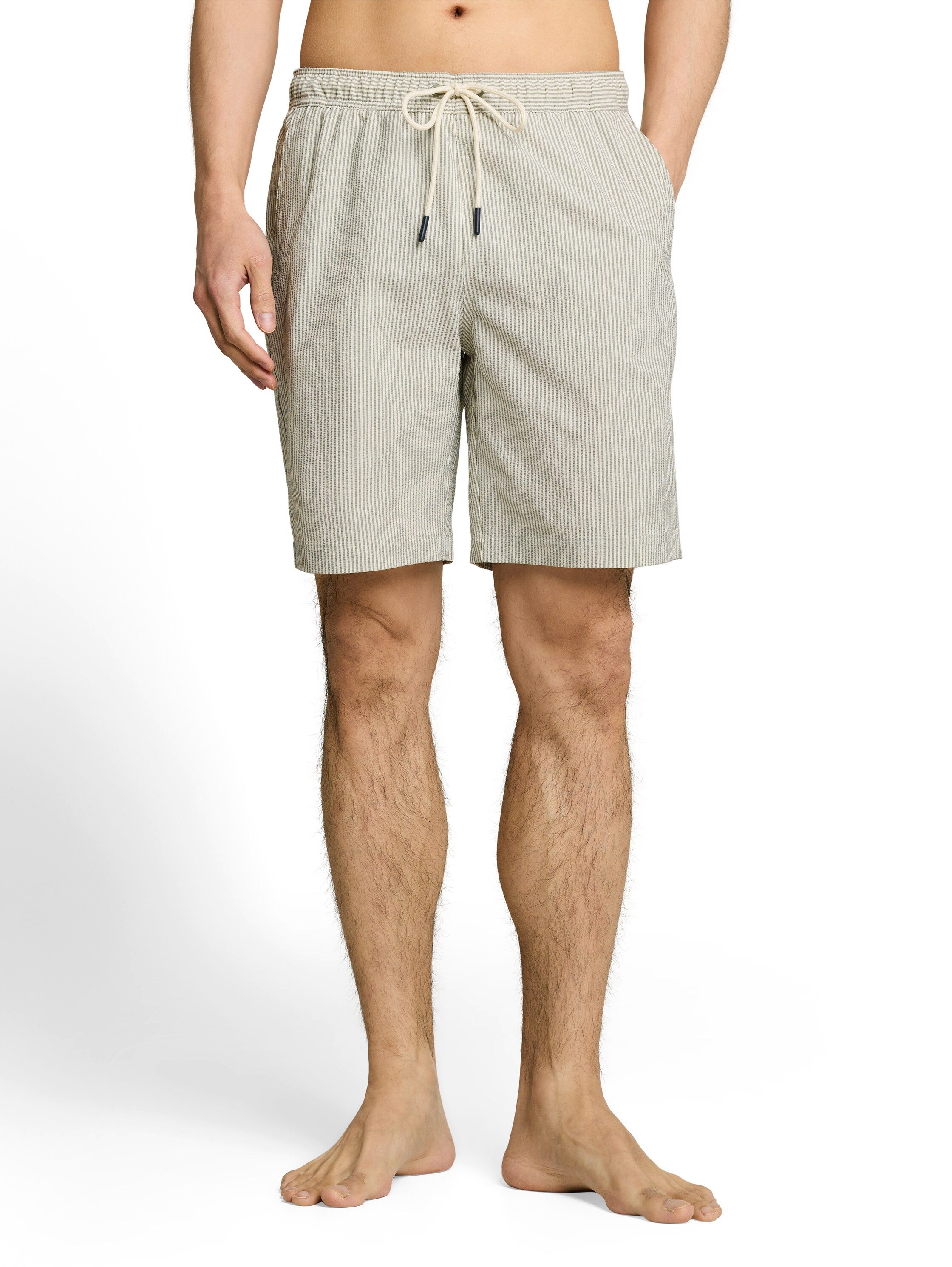TOM TAILOR Badehose im Streifen-Design und mit Eingrifftaschen