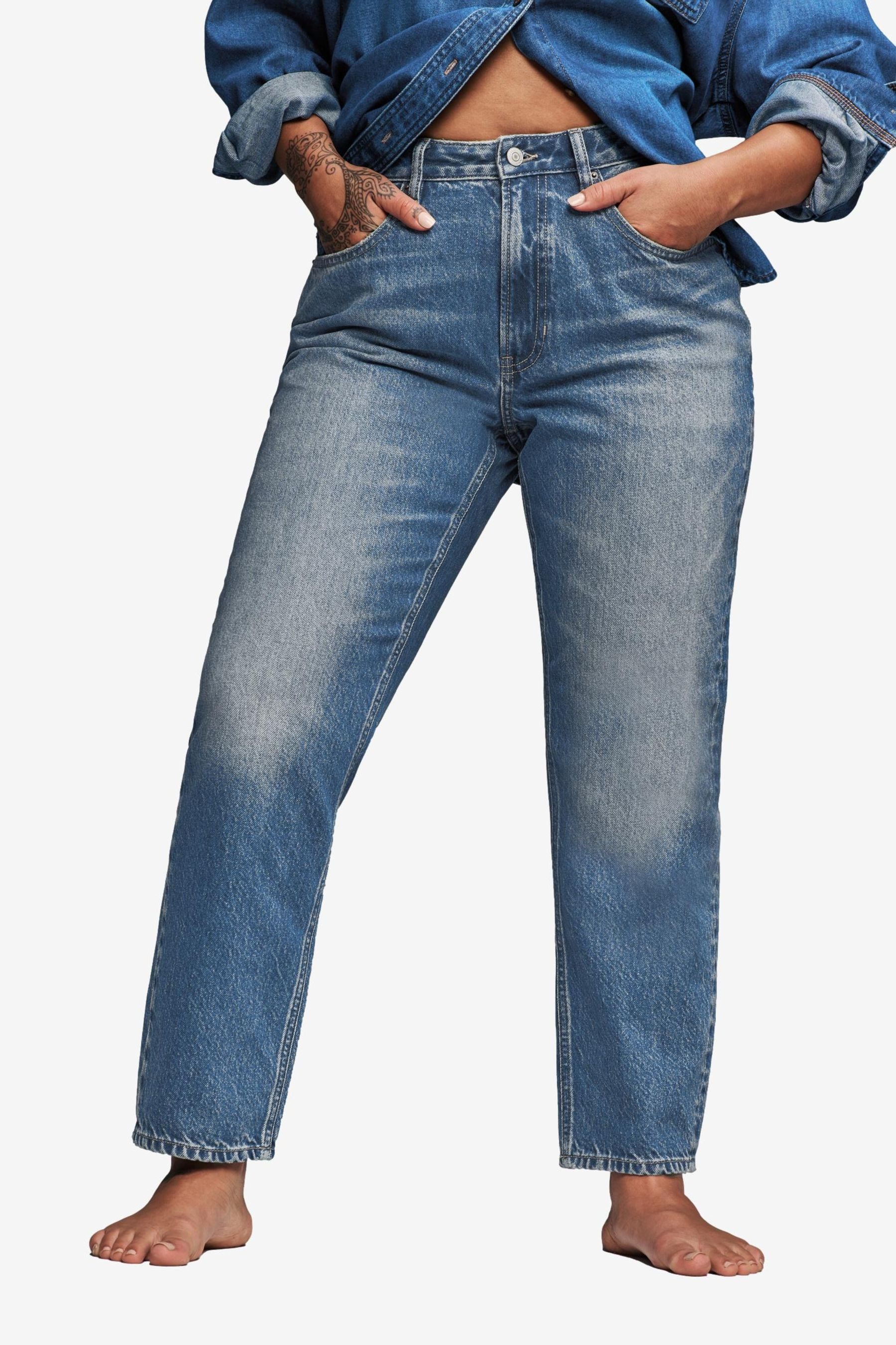 Next Mom-Jeans Sanduhr-Jeans Mom-Jeans 100% Baumwolle - Kurzgröße (1-tlg)