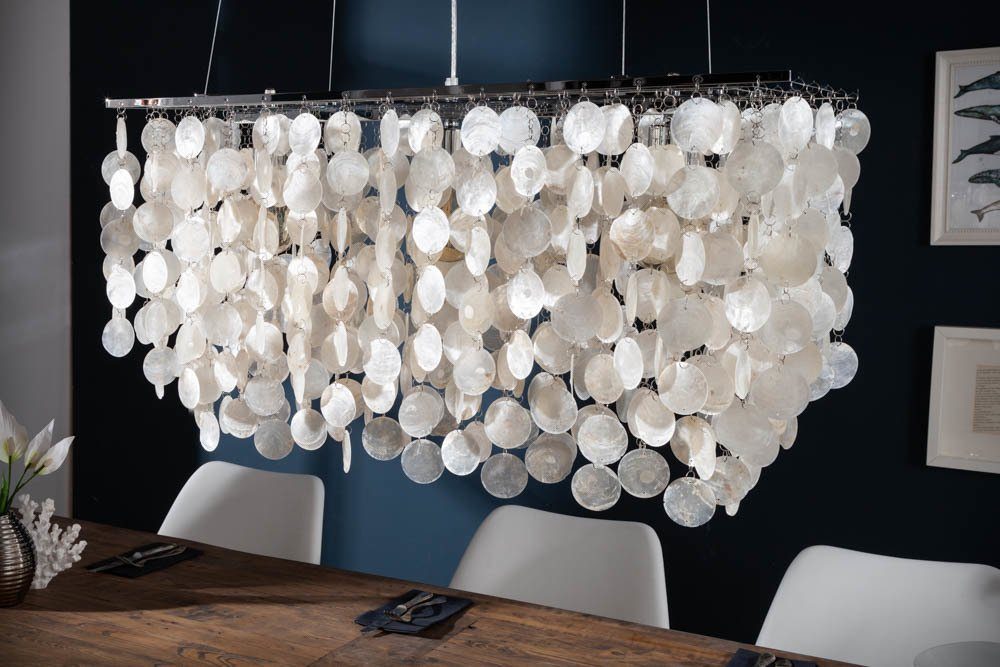 riess-ambiente Hängeleuchte SHELL REFLECTIONS 80cm perlmutt, günstig online kaufen