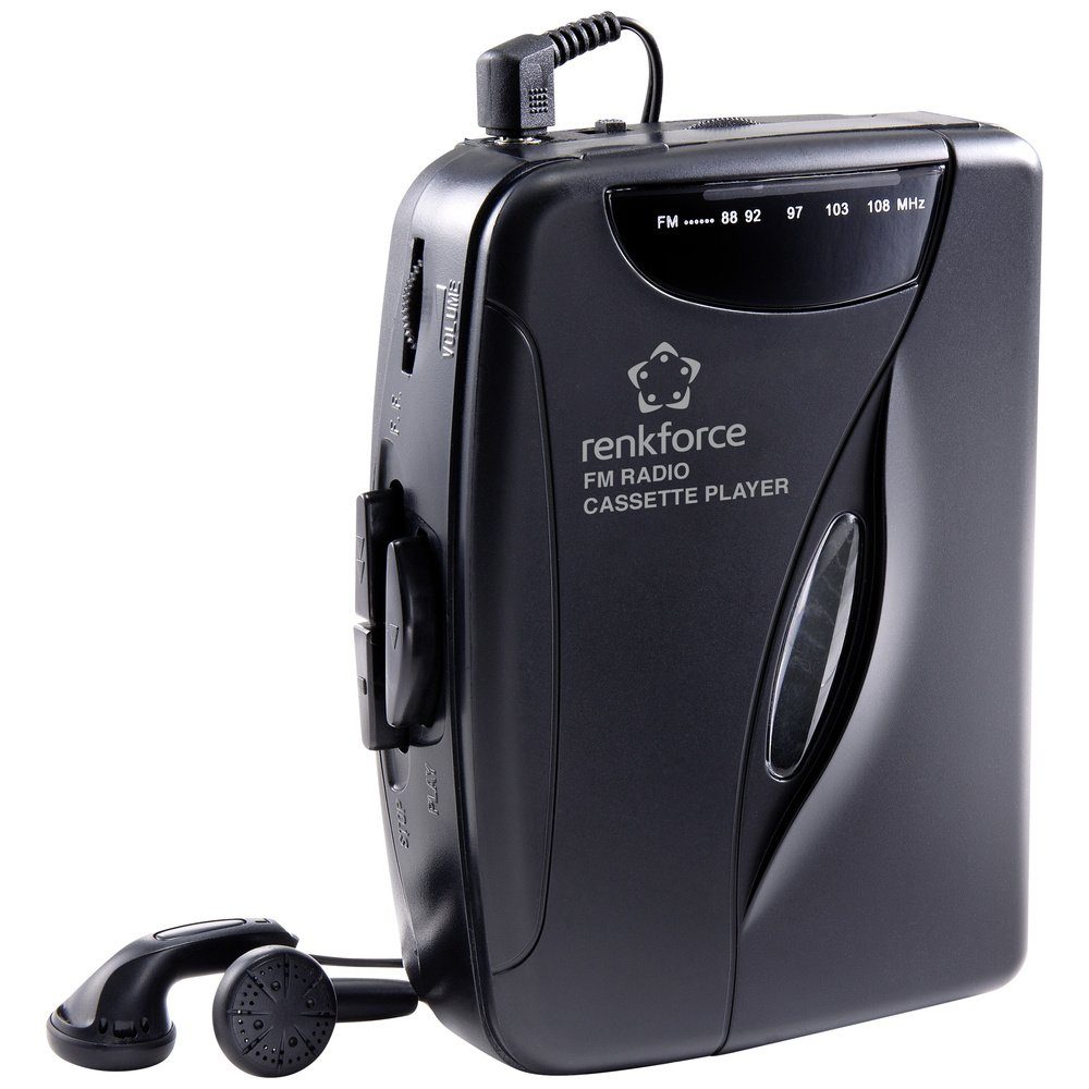 Renkforce Renkforce RF-CP-150 Tragbarer Kassettenspieler Schwarz tragbarer CD-Player