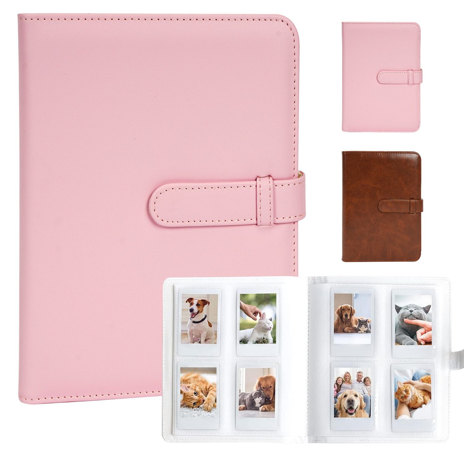 OSTWOLKE Fotoalbum mit 256 Taschen für 3 Zoll Fujifilm Instax Mini Film Polaroid Fotos