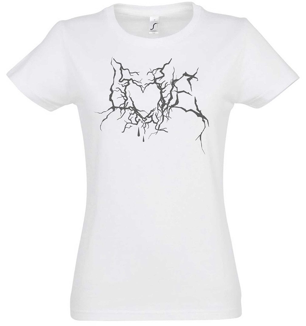 Print-Shirt Love Blackmetal Typo Damen T-Shirt Black Norwegian True Metal Death