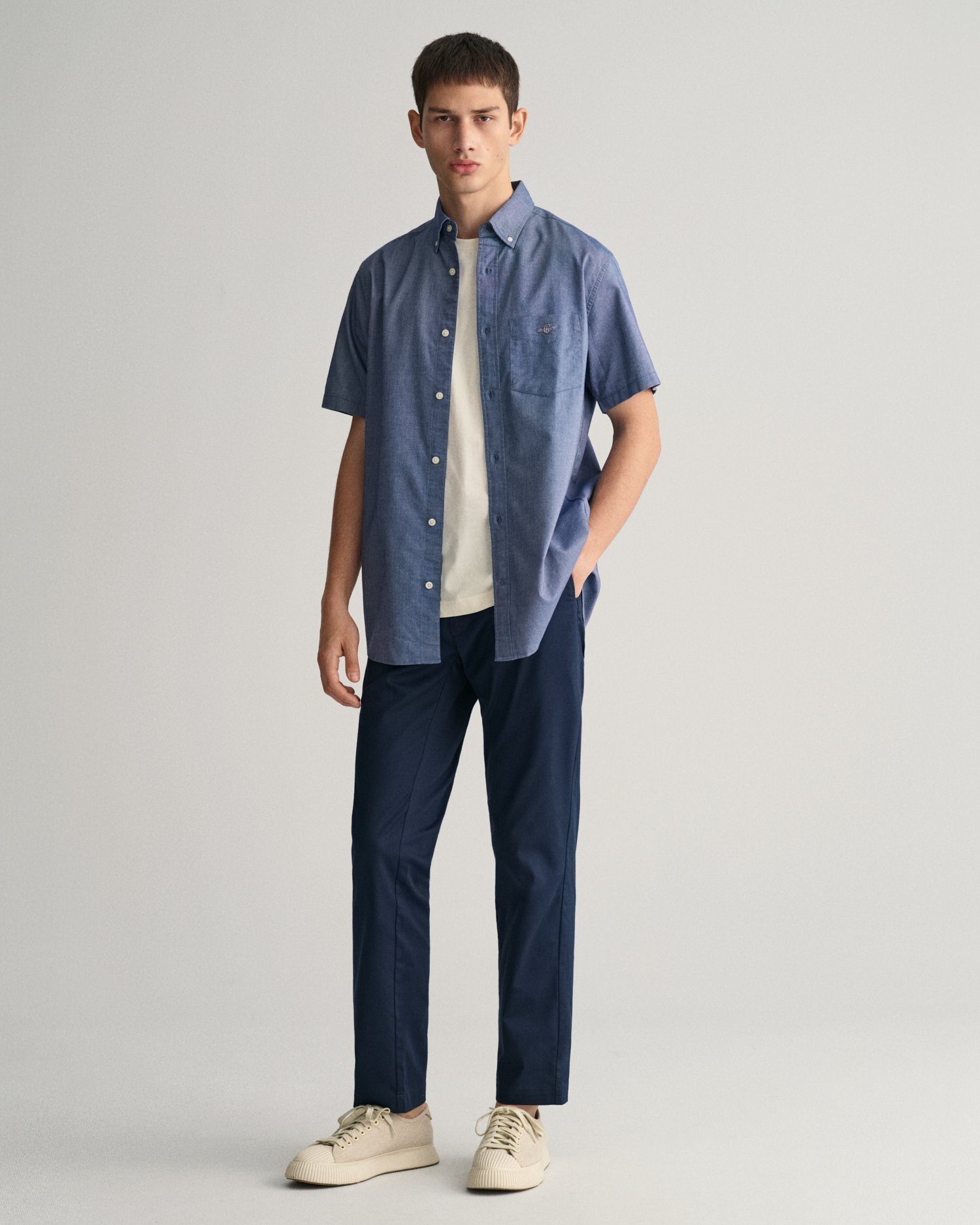 Gant Kurzarmhemd REG OXFORD SHIRT Gant-Stickerei