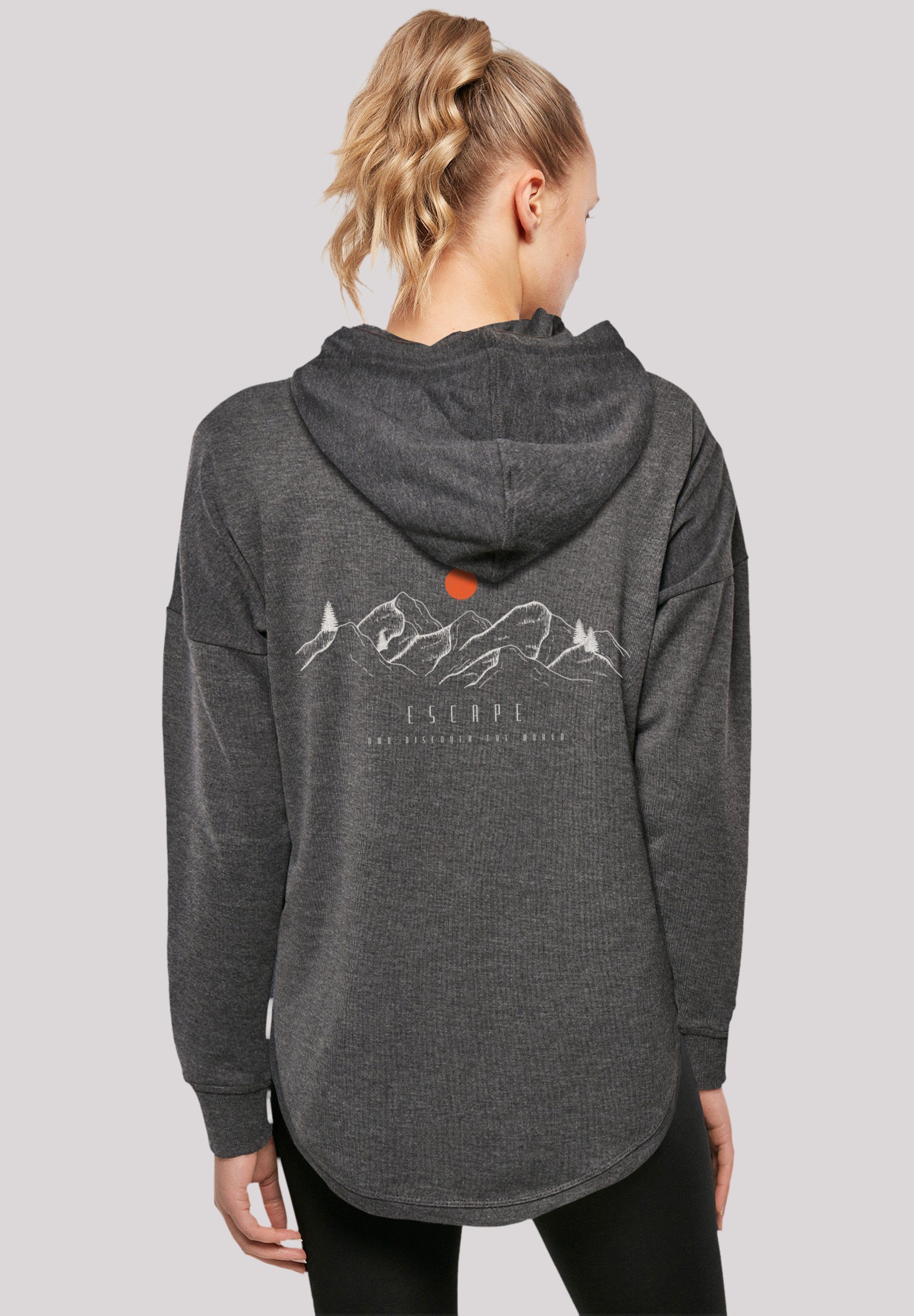 F4NT4STIC Kapuzenpullover Discover the world Print charcoal