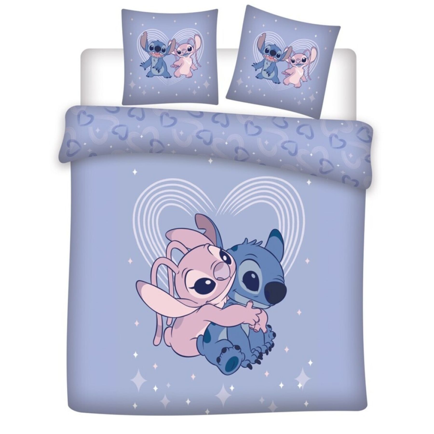 Lilo & Stitch Bettwäsche für Kinder 240 × 220 cm mit Kissenbezug 65 × 65 cm, 50 % Baumwolle, 50 % Polyester
