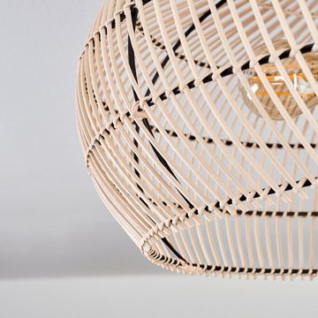 hofstein Deckenleuchte moderne Deckenlampe aus Metall/Bambus in Schwarz/Natur, ohne Leuchtmittel, Deckenleuchte, Lichteffekt, Ø 50cm, 3xE27, ohne Leuchtmittel