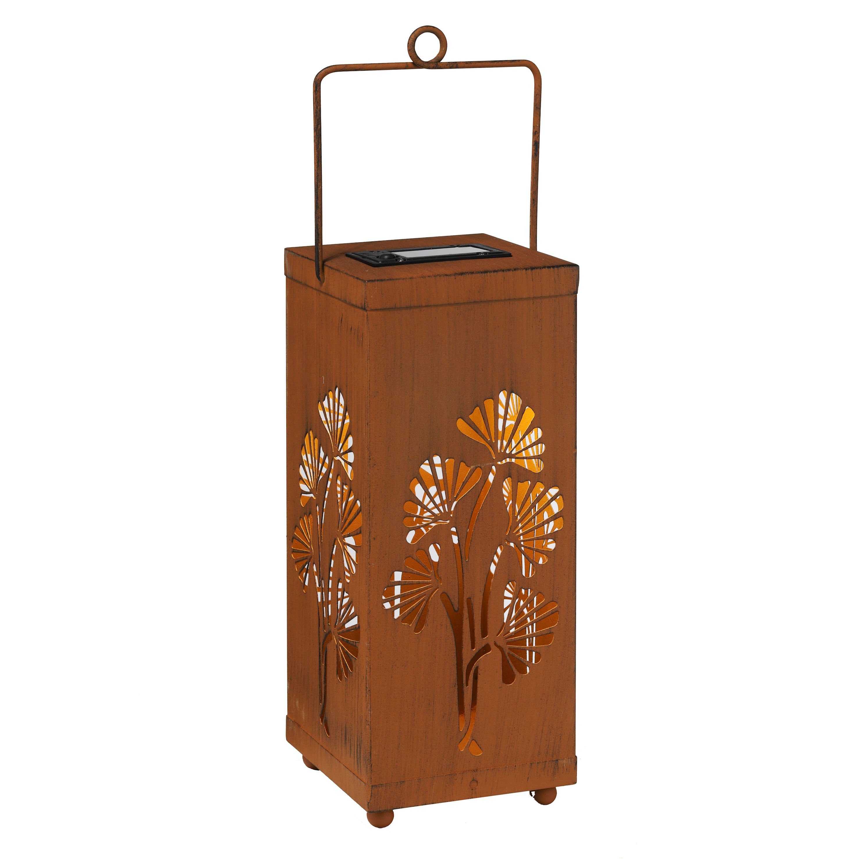 Spetebo LED Solarleuchte LED Solar Schatten Laterne Rost Optik - 27 cm, Ein günstig online kaufen