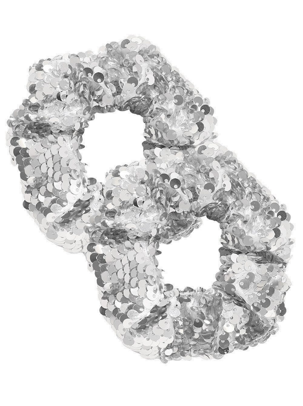 axy Haargummi Pailletten Резинки для волос Set Mädchen Damen Meerjungfrau, Doppelpack, 2-Teiliges Резинки для волос Set, elastisch glitzernd Zopfgummi Haarteil Haarband Zopfhalter
