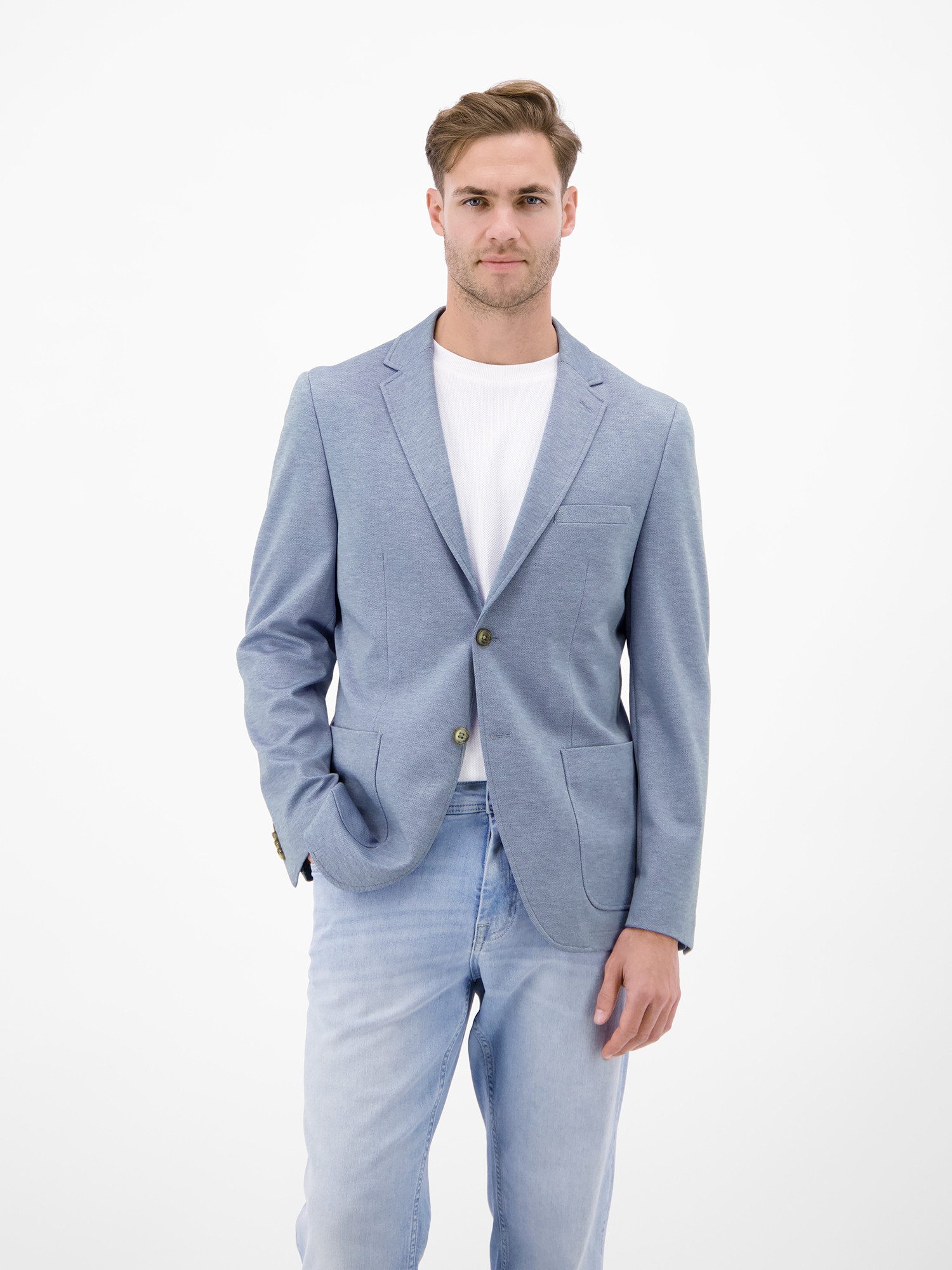 LERROS Jerseysakko Leichter Jersey-Blazer mit bedrucktem Futter