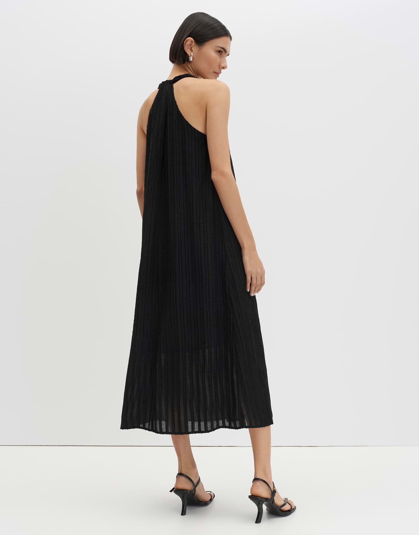 someday Midikleid Qedira structure aus Webware mit Struktur Luftige Transparenz für Sommerlooks