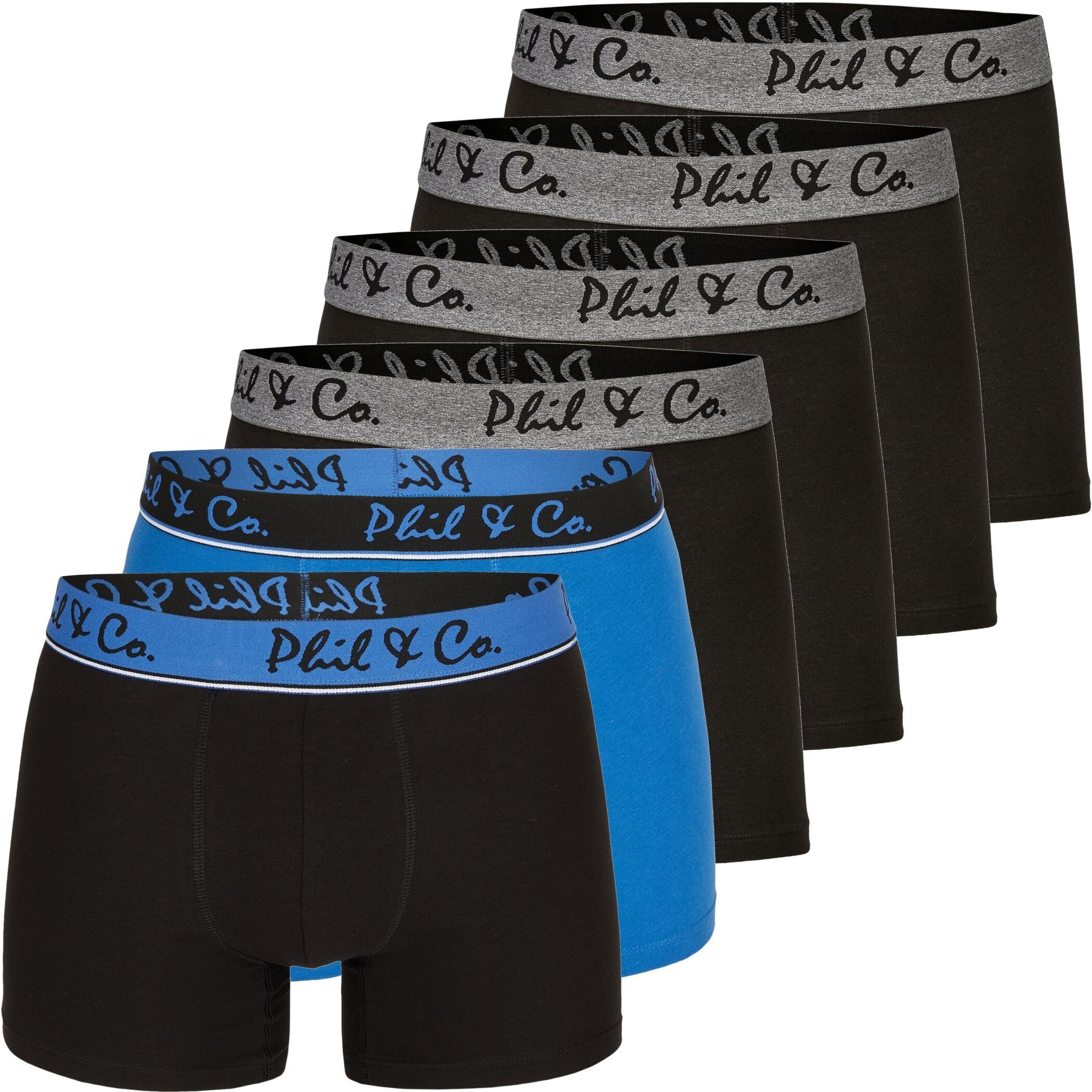 Phil & Co. Boxershorts 6er Pack Phil & Co Berlin Jersey Boxershorts Trunk Short Pant FARBWAHL (1-St) DESIGN 11