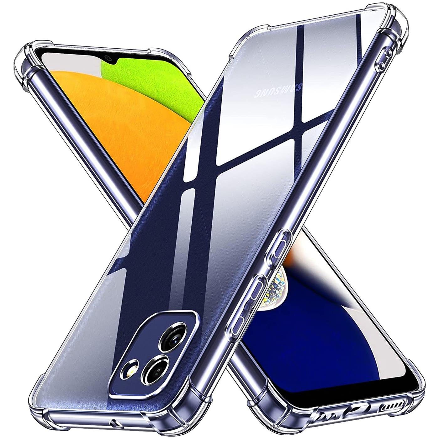 CoolGadget Handyhülle Anti Shock Rugged Case für Samsung Galaxy A03 6,5 Zoll, Slim Cover Kantenschutz Schutzhülle für Samsung A03 Hülle Transparent