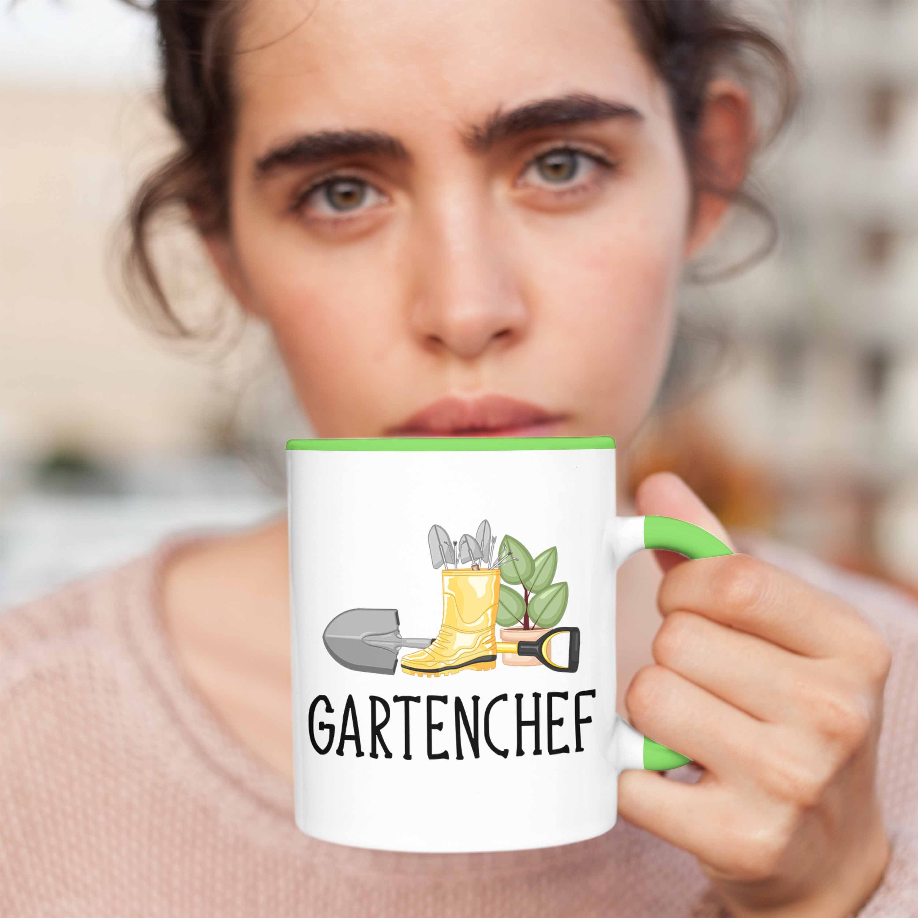 Gartenarbeit Hobbygärtner Kaffeetasse Garten Trendation Tasse Hobby Gartenchef - Gärtner Tasse Grün Lustig Geschenk Trendation