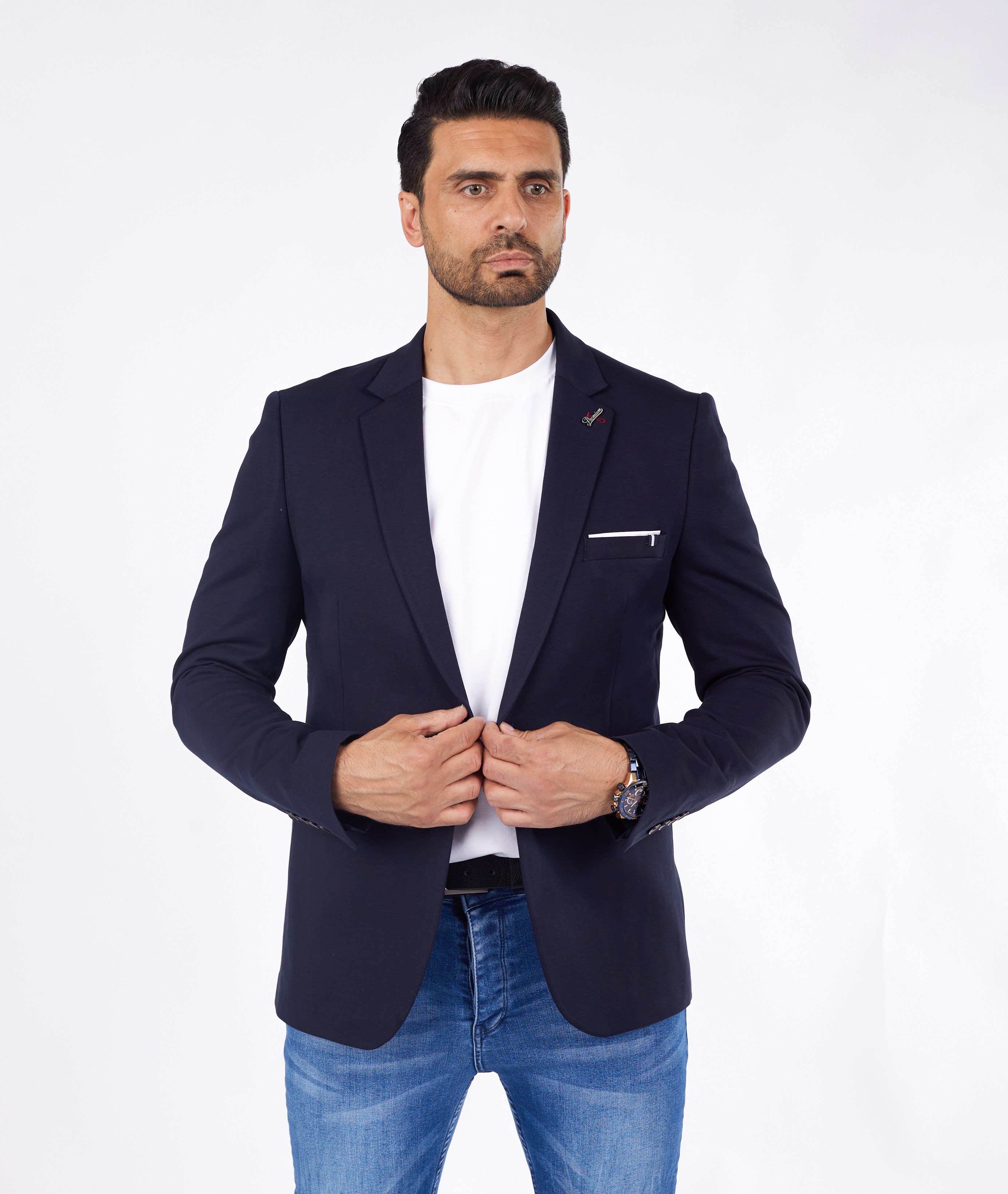 Denim Distriqt Jerseysakko Sportlich Jersey Sakko günstig online kaufen