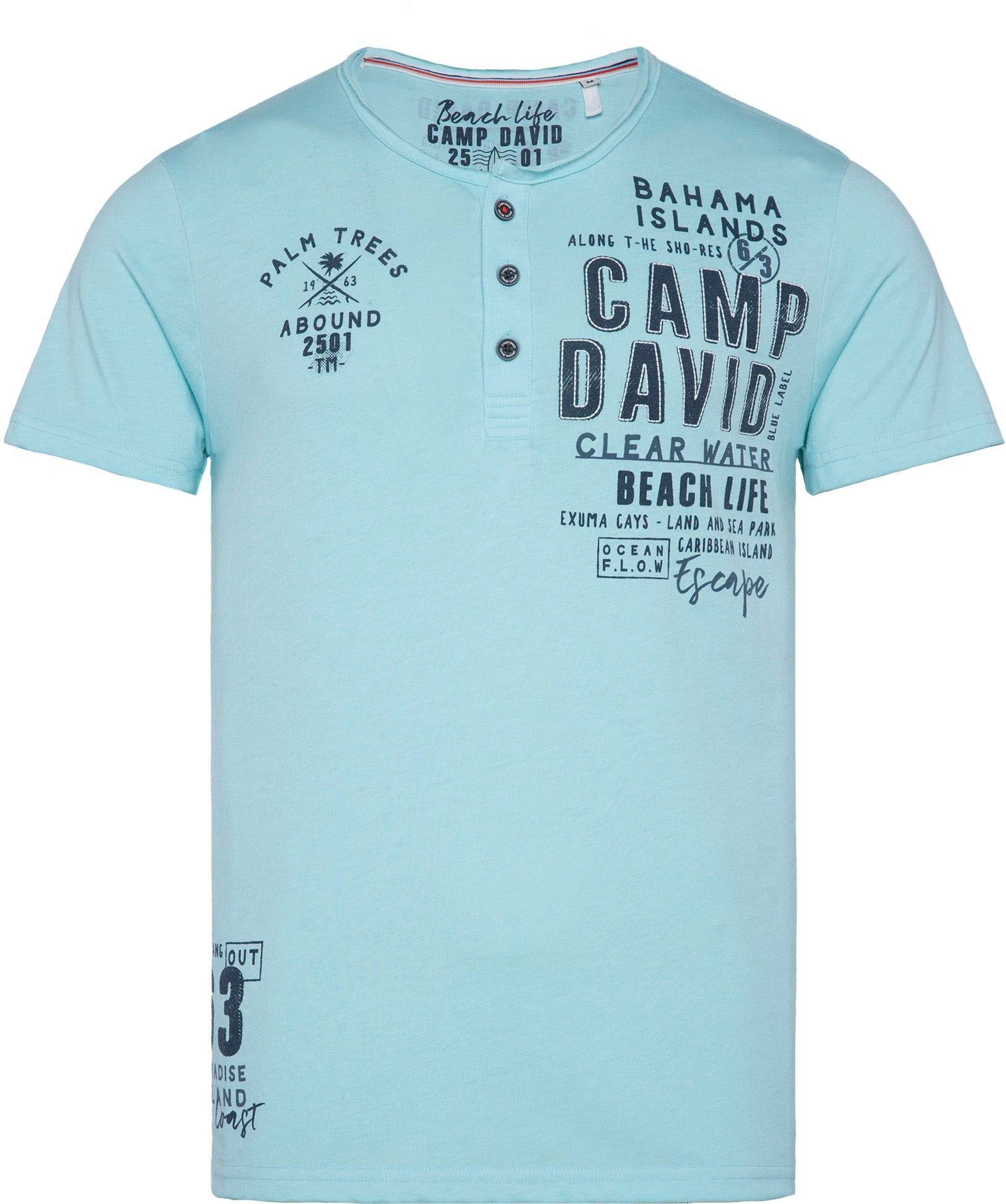 mint cool T-Shirt mit Kontrastnähten CAMP DAVID