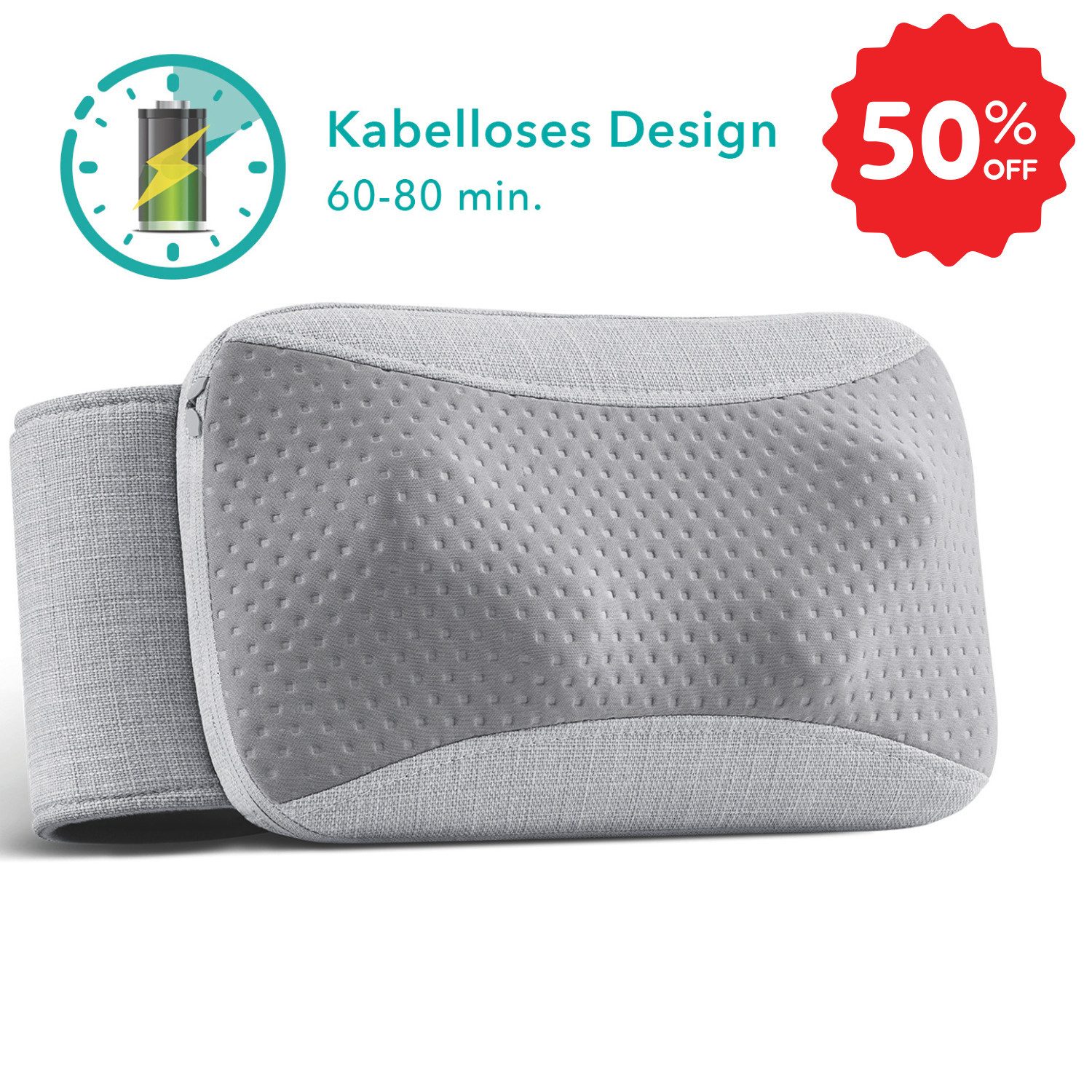 Massagekissen oPillow™ Shiatsu Nacken-und Rückenmassagegerät mit Wärmefunktion