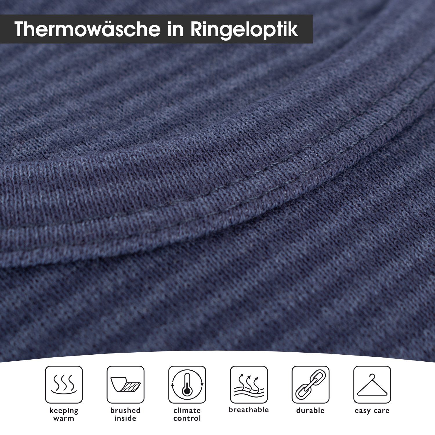 celodoro Funktionshose Kinder Thermowäsche-Set Ringel-Optik Warm und atmungsaktiv