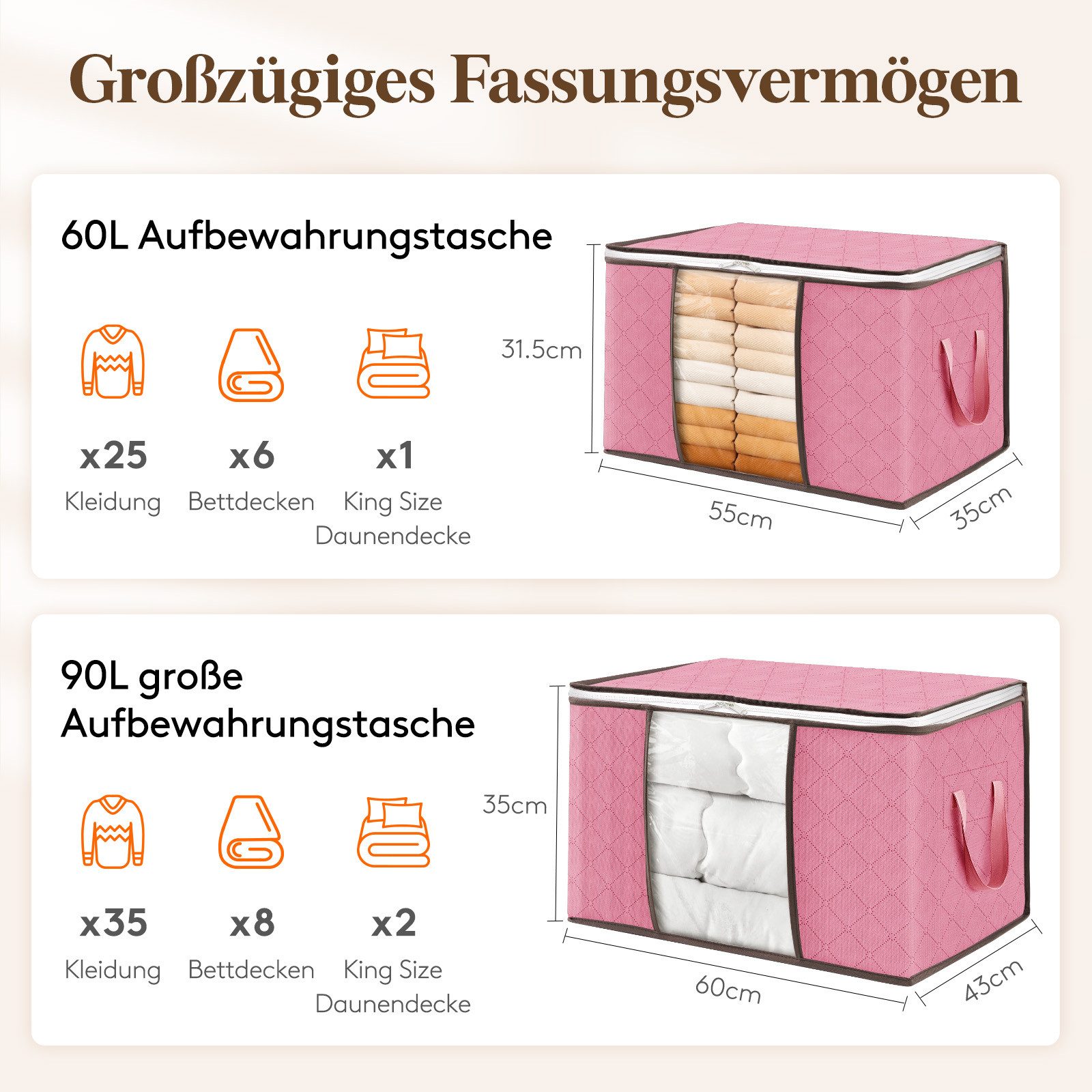 Lifewit Aufbewahrungsdose 6 x 90L Aufbewahrungstaschen, günstig online kaufen
