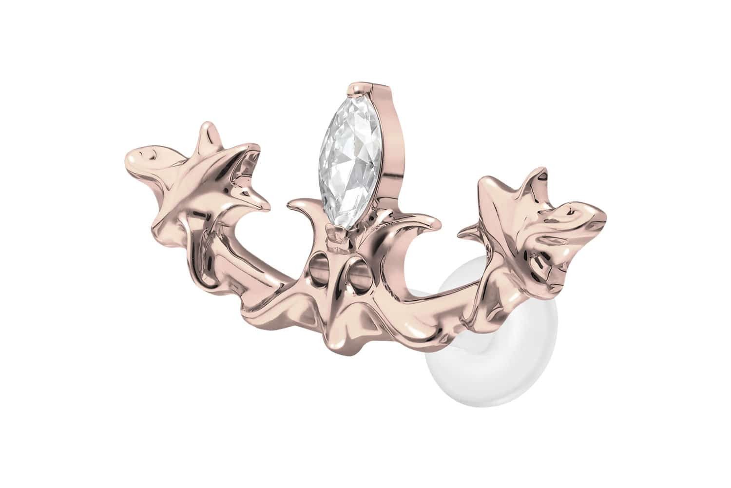 PIERCINGLINE Piercing-Set PTFE Labret mit Innengewinde + Titan-Aufsatz GOTISCHES DESIGN (Labrets, 1-tlg)