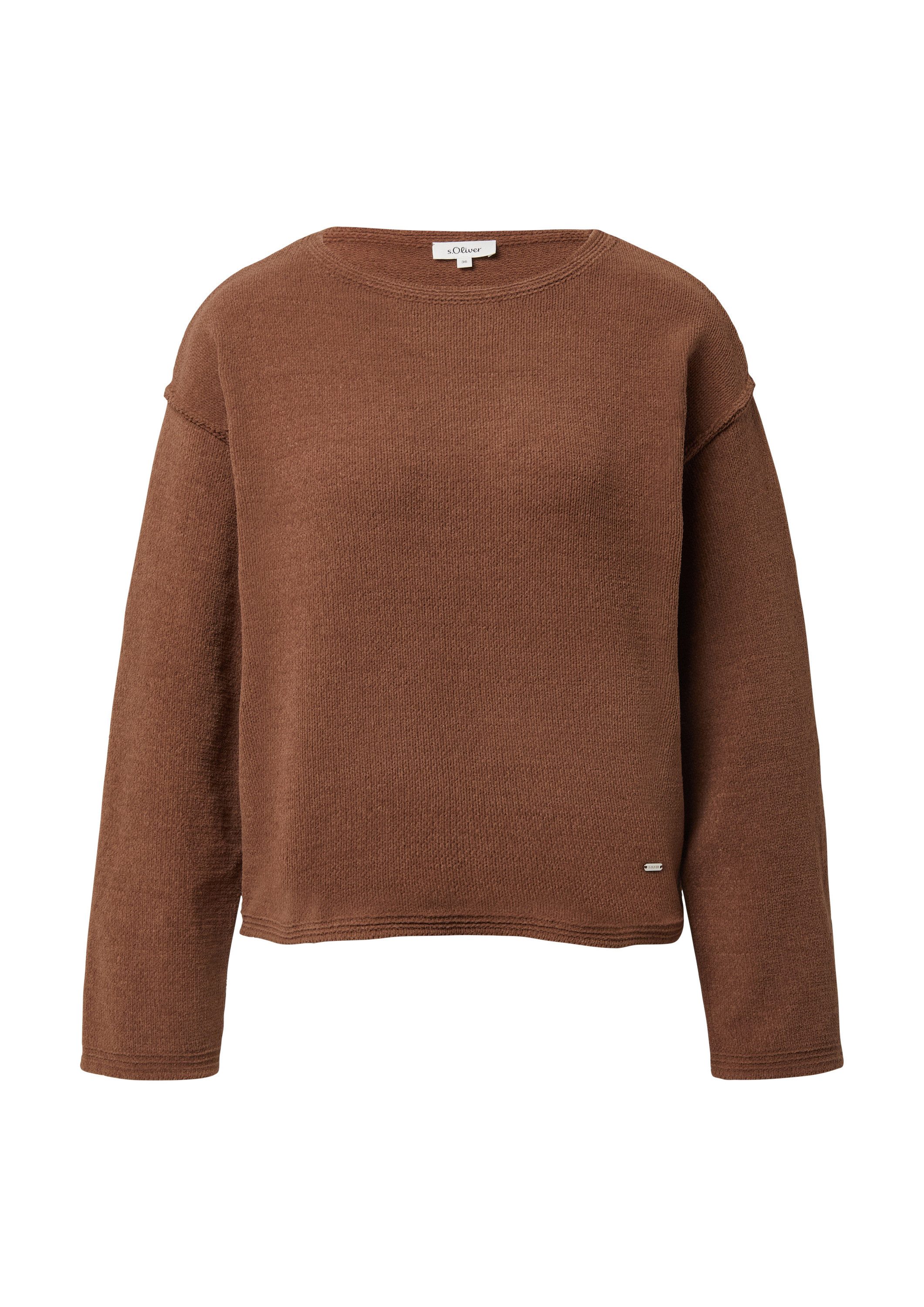 s.Oliver Longpullover Strickpullover Weicher Strickpullover mit Naht-Detail günstig online kaufen