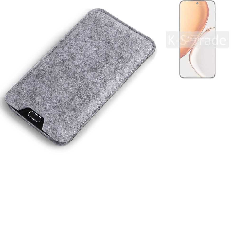 K-S-Trade Handyhülle für Honor X70, Filz Handyhülle Schutzhülle Filztasche Filz Tasche Case Sleeve