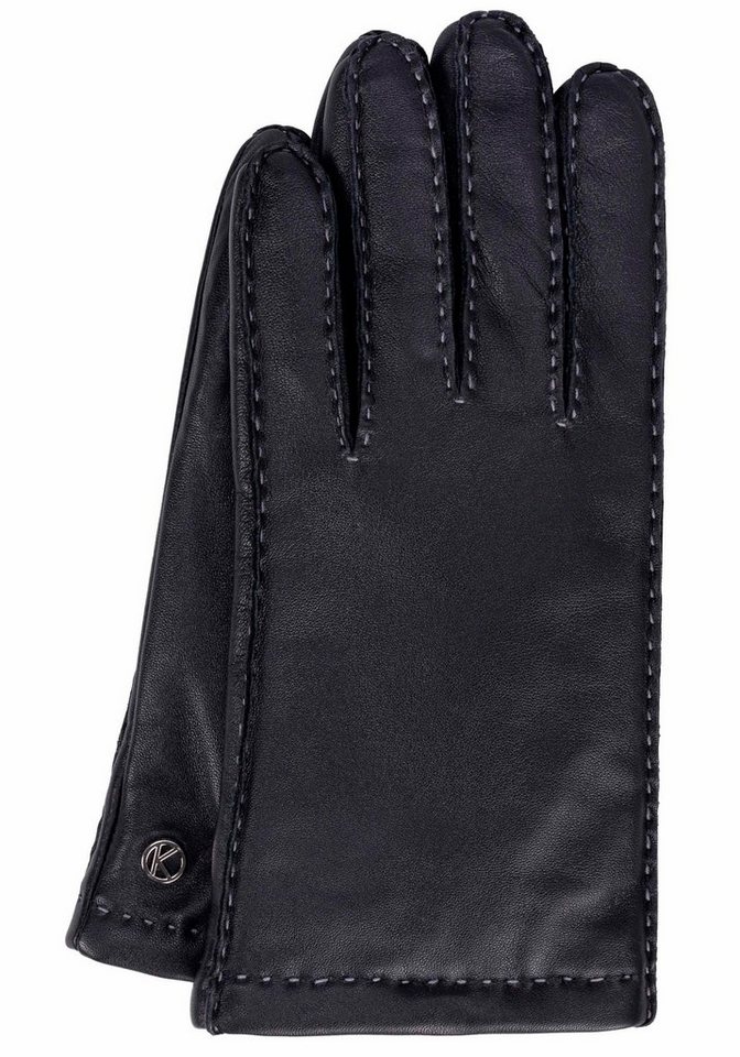 KESSLER Lederhandschuhe Millie Touchfunktion für Smart- Oberflächen,  Sprotliches Design mit Kontrast-Naht