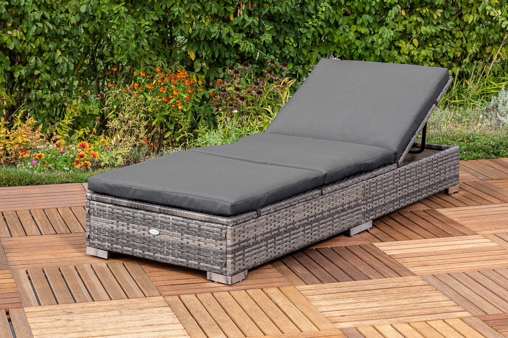 MERXX Gartenliege, Polyrattan, verstellbar, inkl. Auflage online kaufen