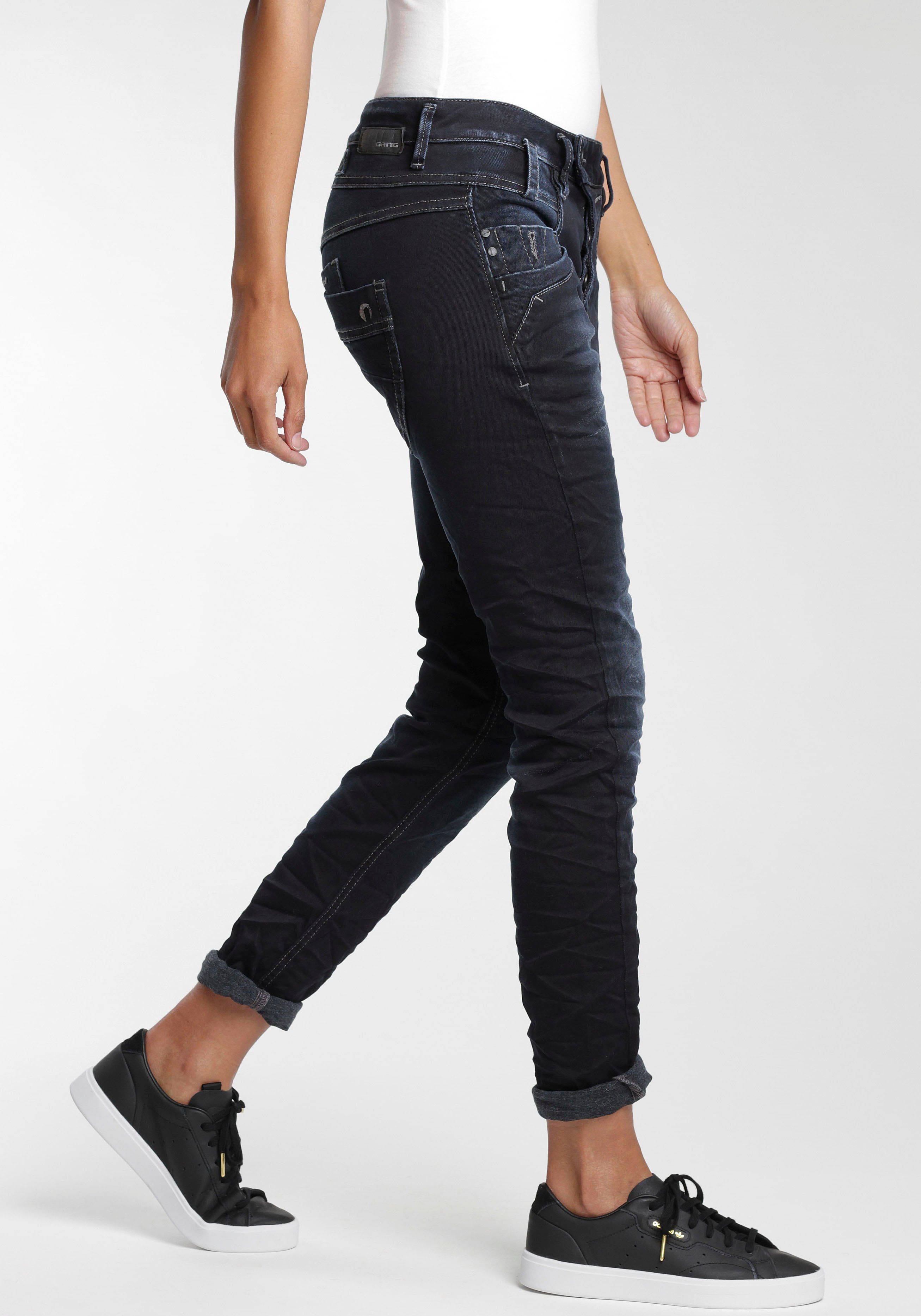 GANG Slim-fit-Jeans »Marge« mit außergewöhnlicher halb verdeckter  Knopfleiste online kaufen | OTTO