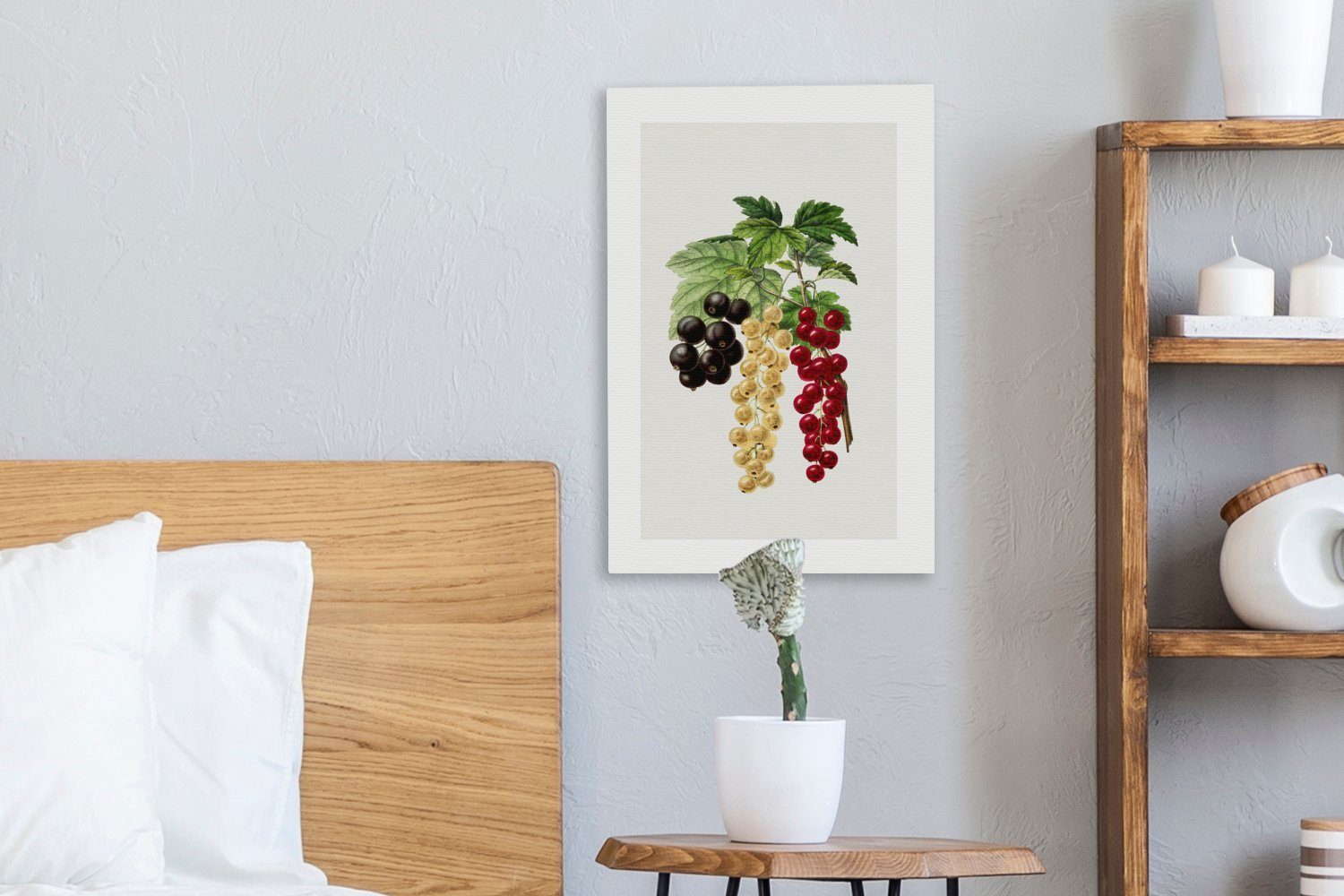 - fertig Gemälde, bespannt Gesund, Leinwandbild Beeren inkl. 20x30 Obst Zackenaufhänger, - Leinwandbild OneMillionCanvasses® St), (1 cm