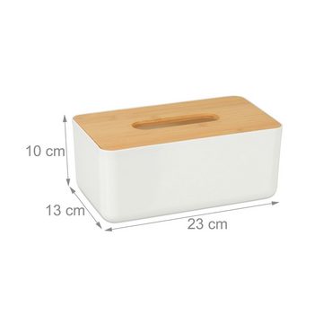 relaxdays Papiertuchbox 10 x Tücherbox mit Bambus-Deckel