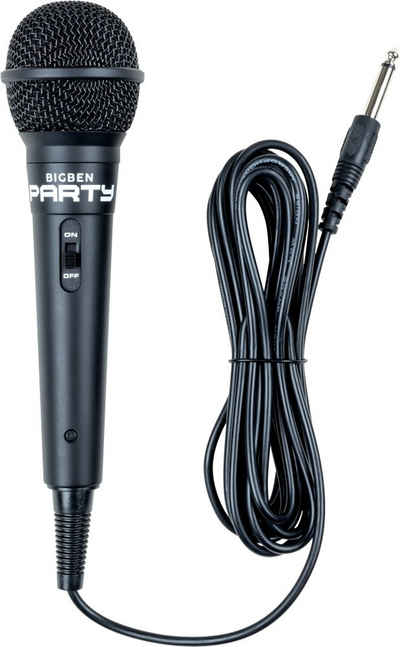 BigBen Mikrofon Mikrofon Party Mix kabelgebundenes 4 Meter Kabel Karaoke schwarz