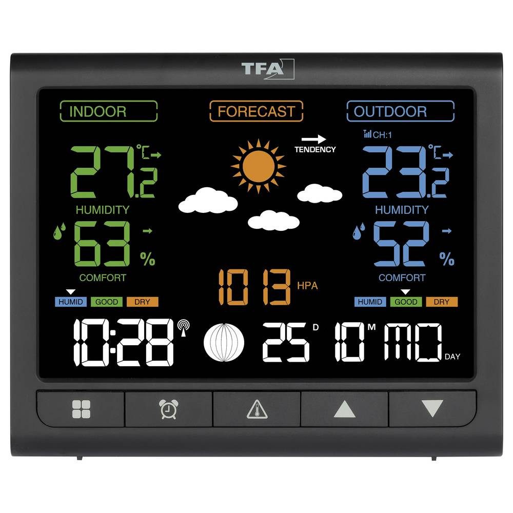 TFA Dostmann Digitale Funk-Wetterstation mit Außensender, Innen- 35.1171.01 Wetterstation